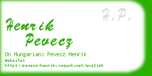 henrik pevecz business card